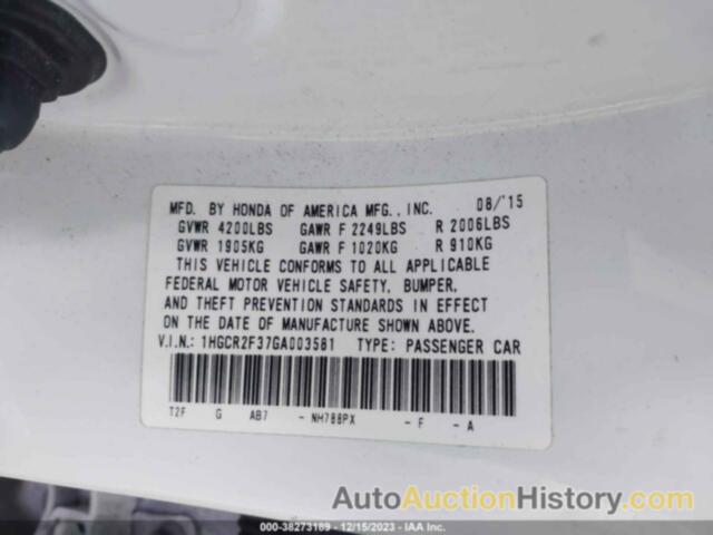 HONDA ACCORD LX, 1HGCR2F37GA003581