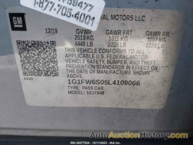 CHEVROLET BOLT EV LT, 1G1FW6S05L4109066