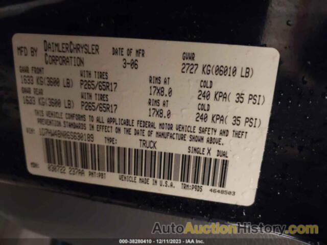 DODGE DAKOTA SLT, 1D7HW48N06S630189