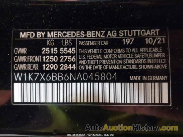 MERCEDES-BENZ AMG GT 53 4-DOOR COUPE, W1K7X6BB6NA045804