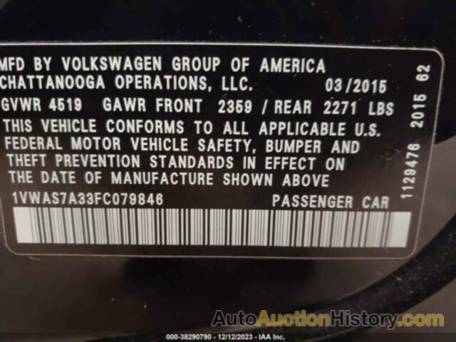 VOLKSWAGEN PASSAT 1.8T LIMITED EDITION, 1VWAS7A33FC079846