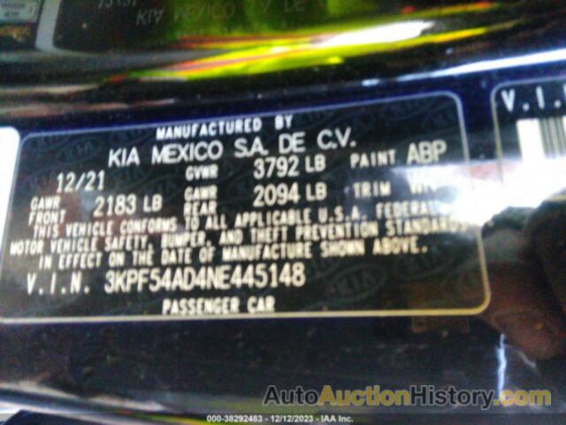 KIA FORTE GT-LINE, 3KPF54AD4NE445148