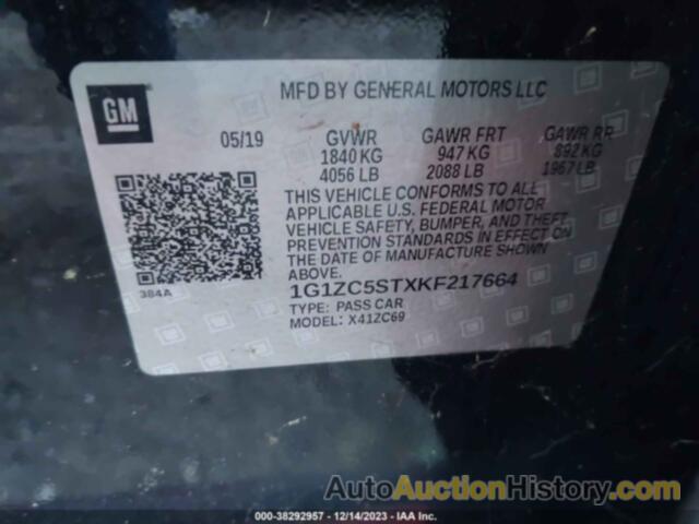 CHEVROLET MALIBU 1FL, 1G1ZC5STXKF217664