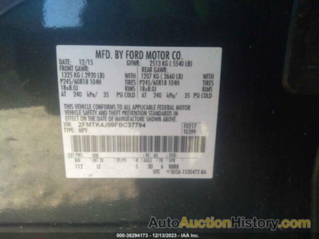 FORD EDGE SEL, 2FMTK4J99FBC37794