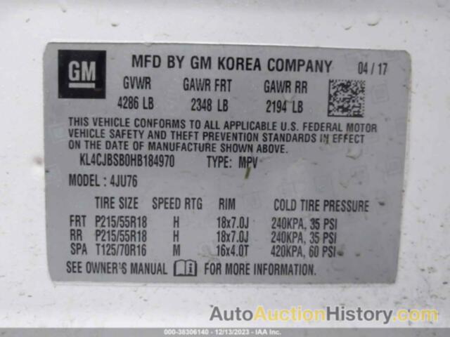 BUICK ENCORE PREFERRED II, KL4CJBSB0HB184970