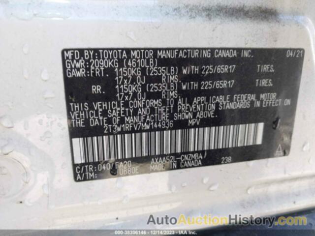 TOYOTA RAV4 XLE, 2T3W1RFV7MW144936