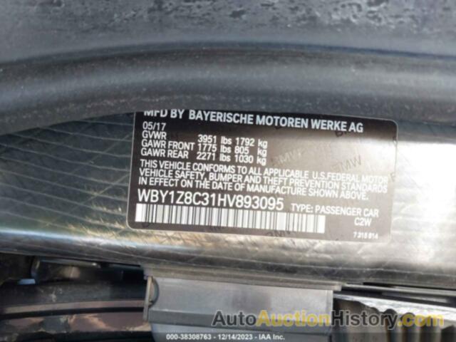 BMW I3 94 AH W/RANGE EXTENDER, WBY1Z8C31HV893095