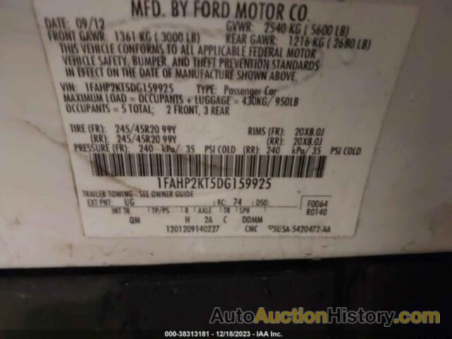 FORD TAURUS SHO, 1FAHP2KT5DG159925