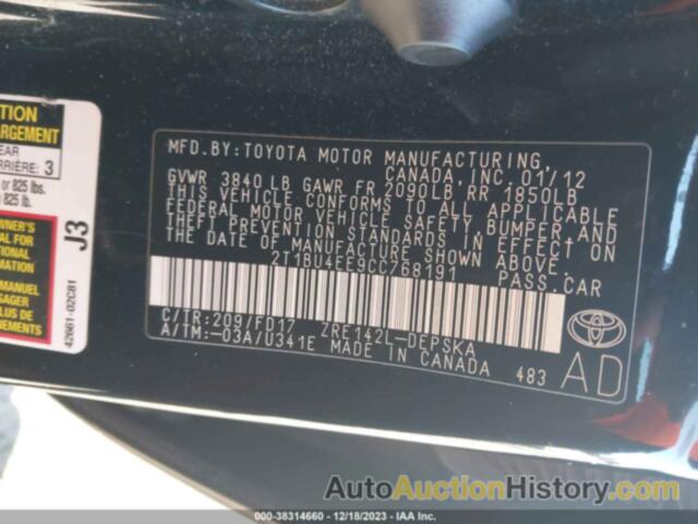 TOYOTA COROLLA S, 2T1BU4EE9CC768191