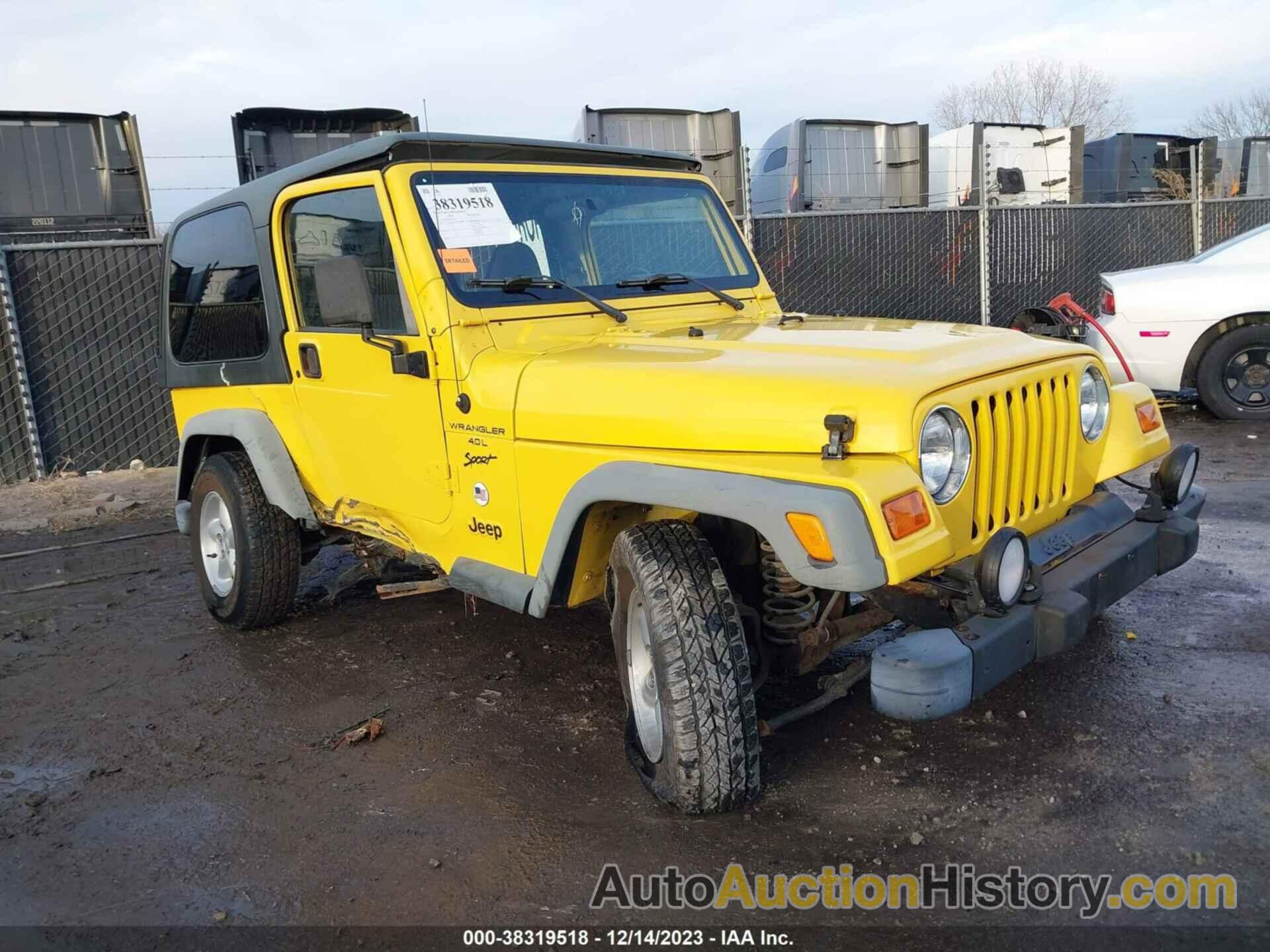 JEEP WRANGLER SPORT, 1J4FA49S81P304196