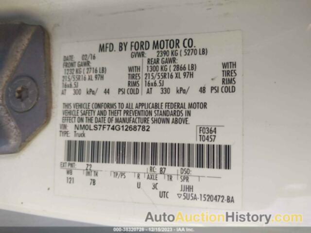 FORD TRANSIT CONNECT XLT, NM0LS7F74G1268782