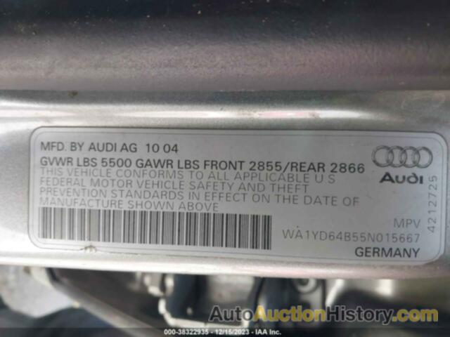 AUDI ALLROAD 2.7T, WA1YD64B55N015667