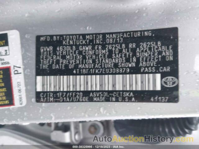 TOYOTA CAMRY SE, 4T1BF1FK7EU308879