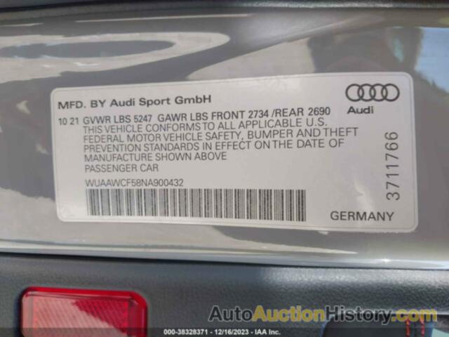 AUDI RS 5 SPORTBACK TFSI QUATTRO TIPTRONIC, WUAAWCF58NA900432