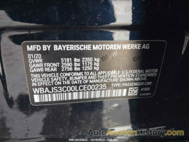 BMW 540I XDRIVE, WBAJS3C00LCE00235