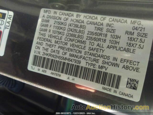 HONDA CR-V AWD EX, 2HKRW2H55MH647939