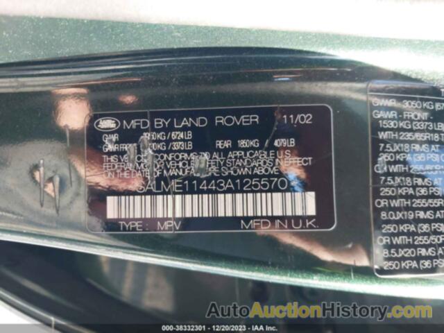 LAND ROVER RANGE ROVER HSE, SALME11443A125570