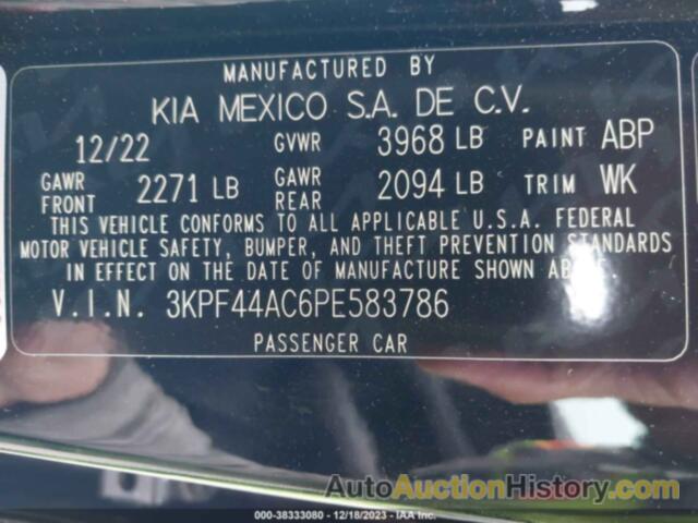 KIA FORTE GT, 3KPF44AC6PE583786