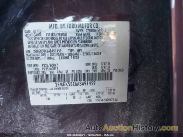 FORD FLEX SE, 2FMGK5BC6ABA91459