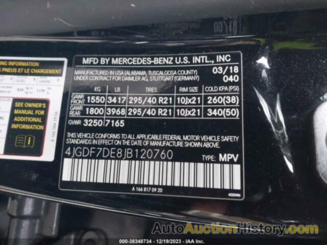 MERCEDES-BENZ GLS 550 4MATIC, 4JGDF7DE8JB120760