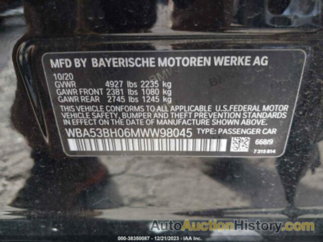 BMW 530I, WBA53BH06MWW98045