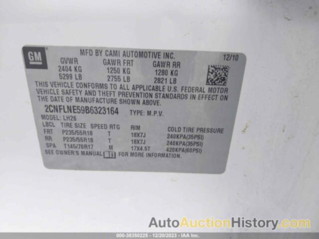 CHEVROLET EQUINOX 2LT, 2CNFLNE59B6323164