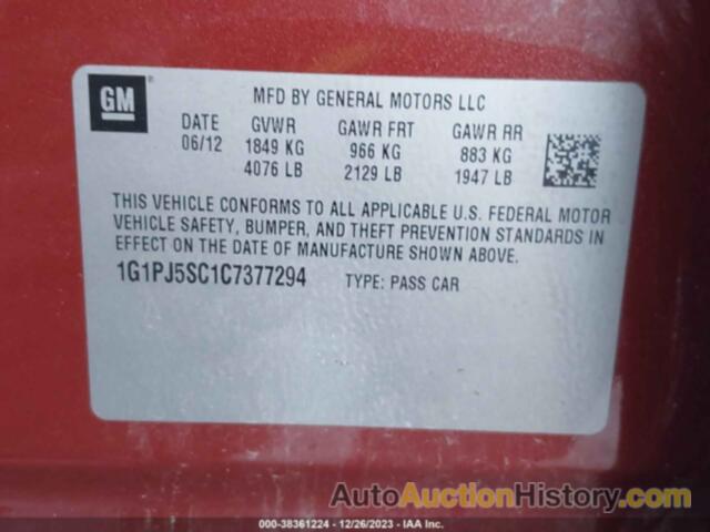 CHEVROLET CRUZE ECO, 1G1PJ5SC1C7377294