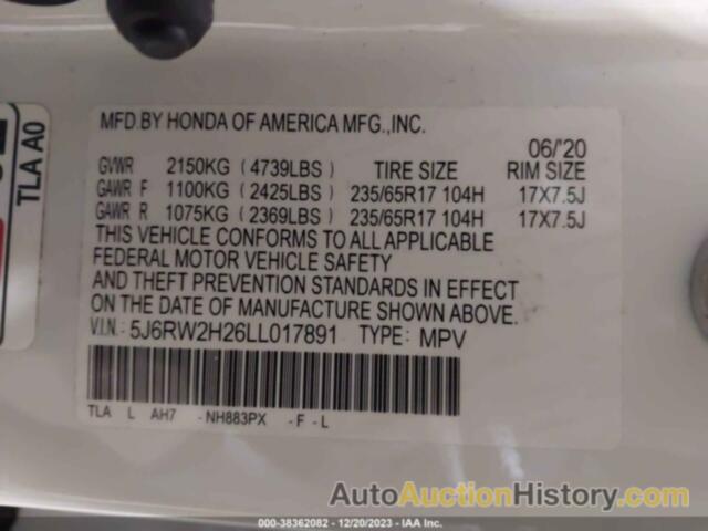 HONDA CR-V AWD LX, 5J6RW2H26LL017891