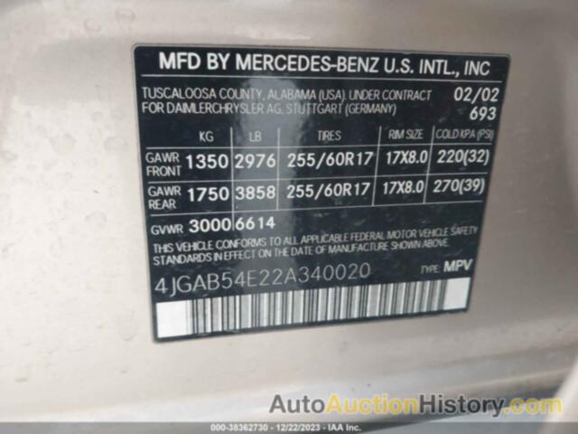 MERCEDES-BENZ M-CLASS BASE (A5), 4JGAB54E22A340020