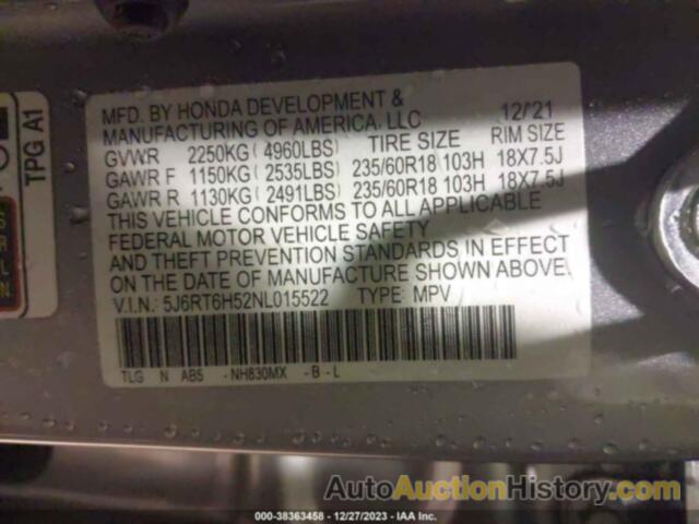 HONDA CR-V HYBRID EX, 5J6RT6H52NL015522