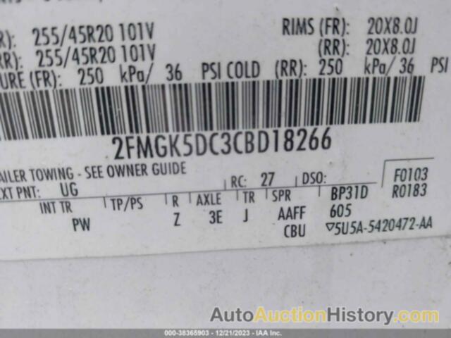 FORD FLEX LIMITED, 2FMGK5DC3CBD18266