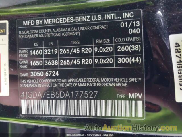 MERCEDES-BENZ ML 63 AMG 4MATIC, 4JGDA7EB5DA177527