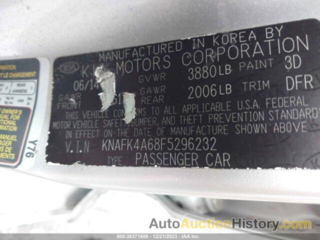 KIA FORTE LX, KNAFK4A68F5296232