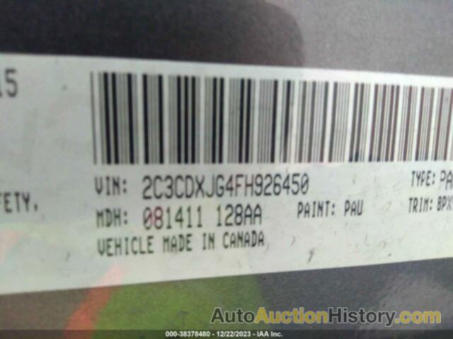 DODGE CHARGER SXT, 2C3CDXJG4FH926450