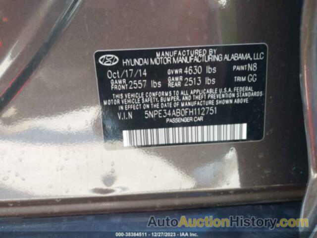 HYUNDAI SONATA LIMITED 2.0T, 5NPE34AB0FH112751