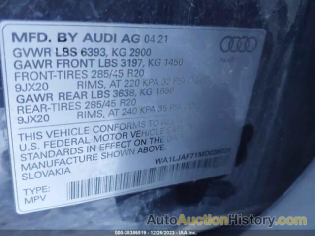 AUDI Q7 PREMIUM PLUS 45 TFSI QUATTRO TIPTRONIC, WA1LJAF71MD038026