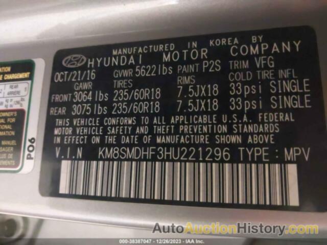 HYUNDAI SANTA FE SE, KM8SMDHF3HU221296