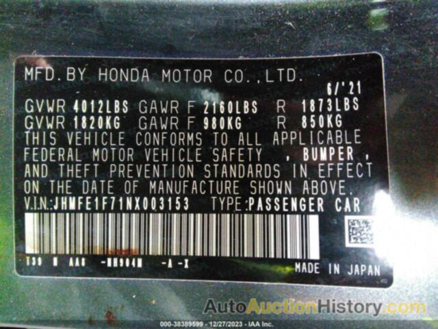 HONDA CIVIC EX, JHMFE1F71NX003153