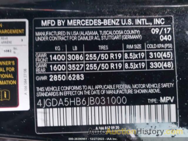 MERCEDES-BENZ GLE 350 4MATIC, 4JGDA5HB6JB031000