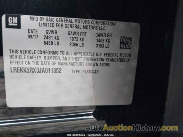 CADILLAC CT6 PLUG-IN STANDARD, LREKK5RX0JA011352