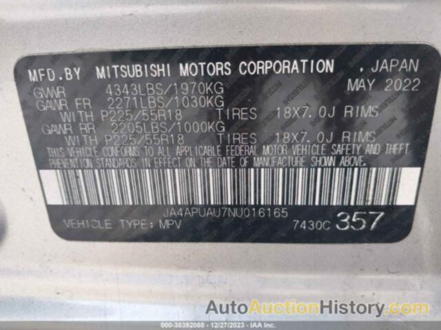 MITSUBISHI OUTLANDER SPORT 2.0 BE 2WD/2.0 ES 2WD/2.0 LE 2WD/2.0 S 2WD, JA4APUAU7NU016165