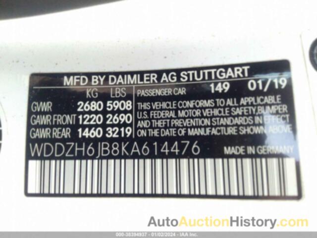 MERCEDES-BENZ E 450 4MATIC, WDDZH6JB8KA614476