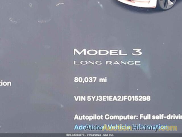 TESLA MODEL 3 LONG RANGE/MID RANGE, 5YJ3E1EA2JF015298