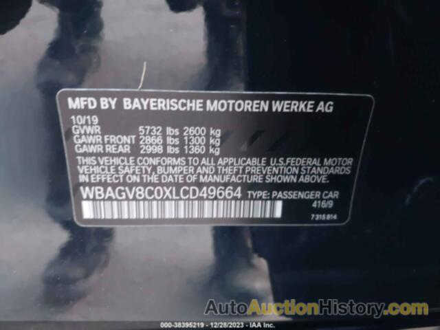 BMW 8 SERIES M850I, WBAGV8C0XLCD49664
