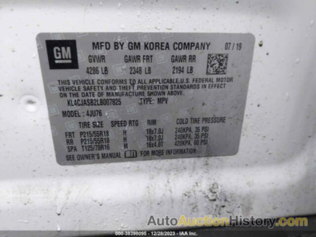 BUICK ENCORE FWD PREFERRED, KL4CJASB2LB007825