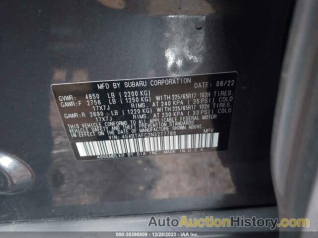 SUBARU OUTBACK PREMIUM, 4S4BTAFC2N3277788