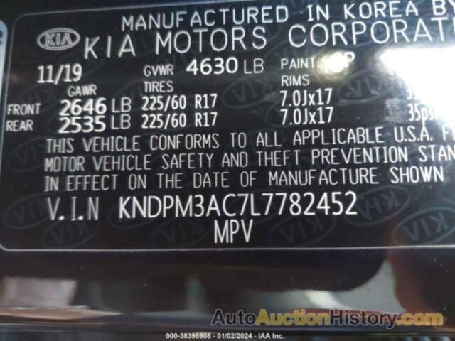 KIA SPORTAGE LX, KNDPM3AC7L7782452