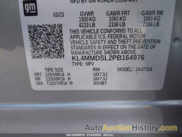 BUICK ENCORE GX SELECT FWD, KL4MMDSL2PB164976