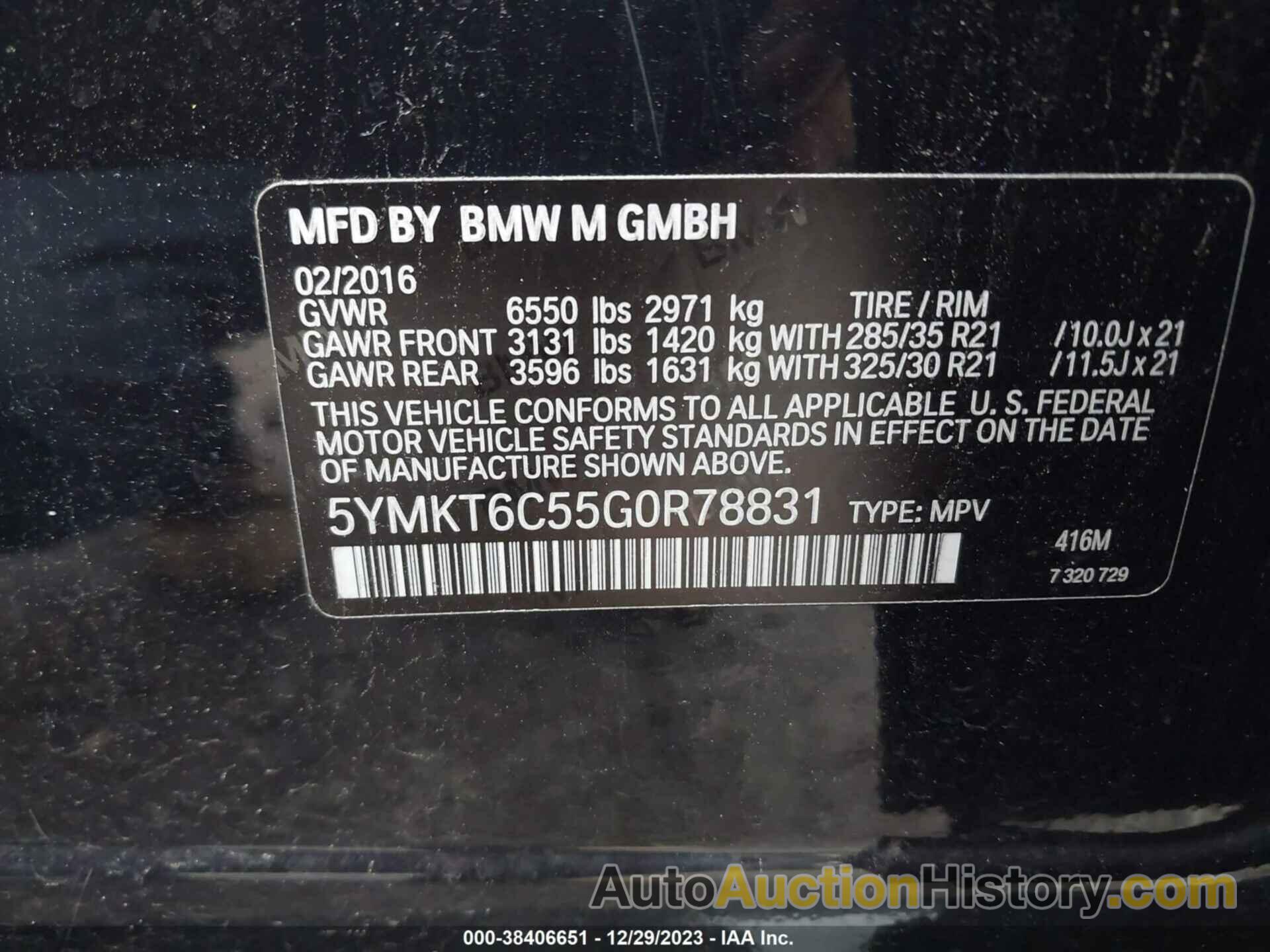 BMW X5 M, 5YMKT6C55G0R78831