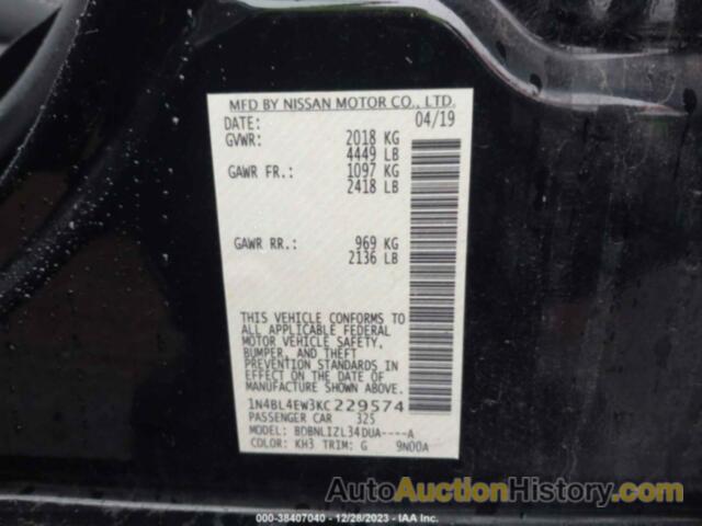 NISSAN ALTIMA 2.5 SL, 1N4BL4EW3KC229574